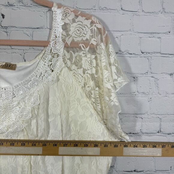 Lavish Tunic Lace Women Plus 3X Cream Romantic Femenine Crochet Cottage Blouse - Picture 6 of 11